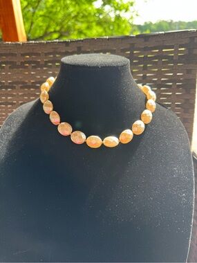 Faceted white Bead Necklace - Elegant Women's Jewelry